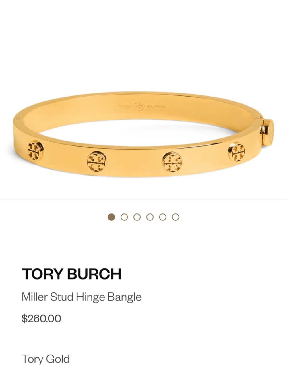 Tory Burch Miller Stud Hinge Bangle